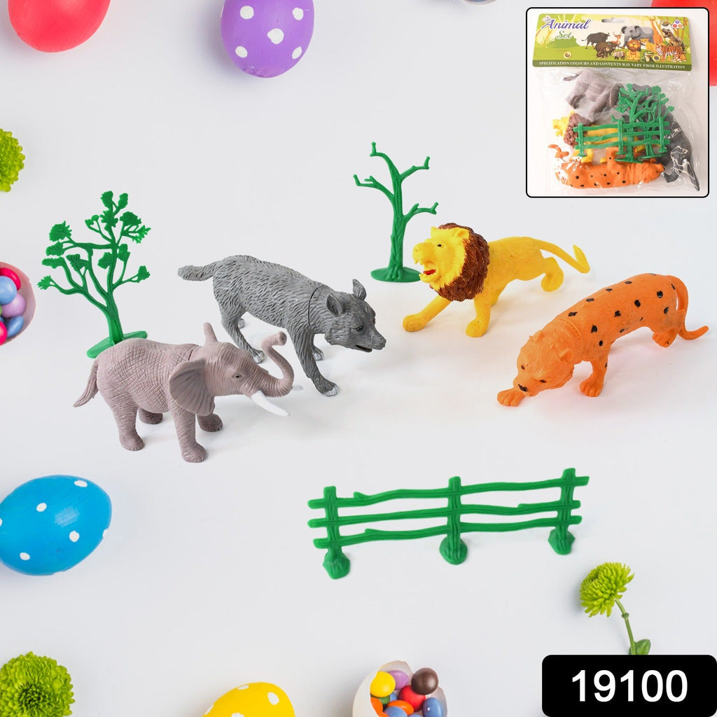 Close-up of wild animal explorer toys in vibrant colors from the kids safari toy set