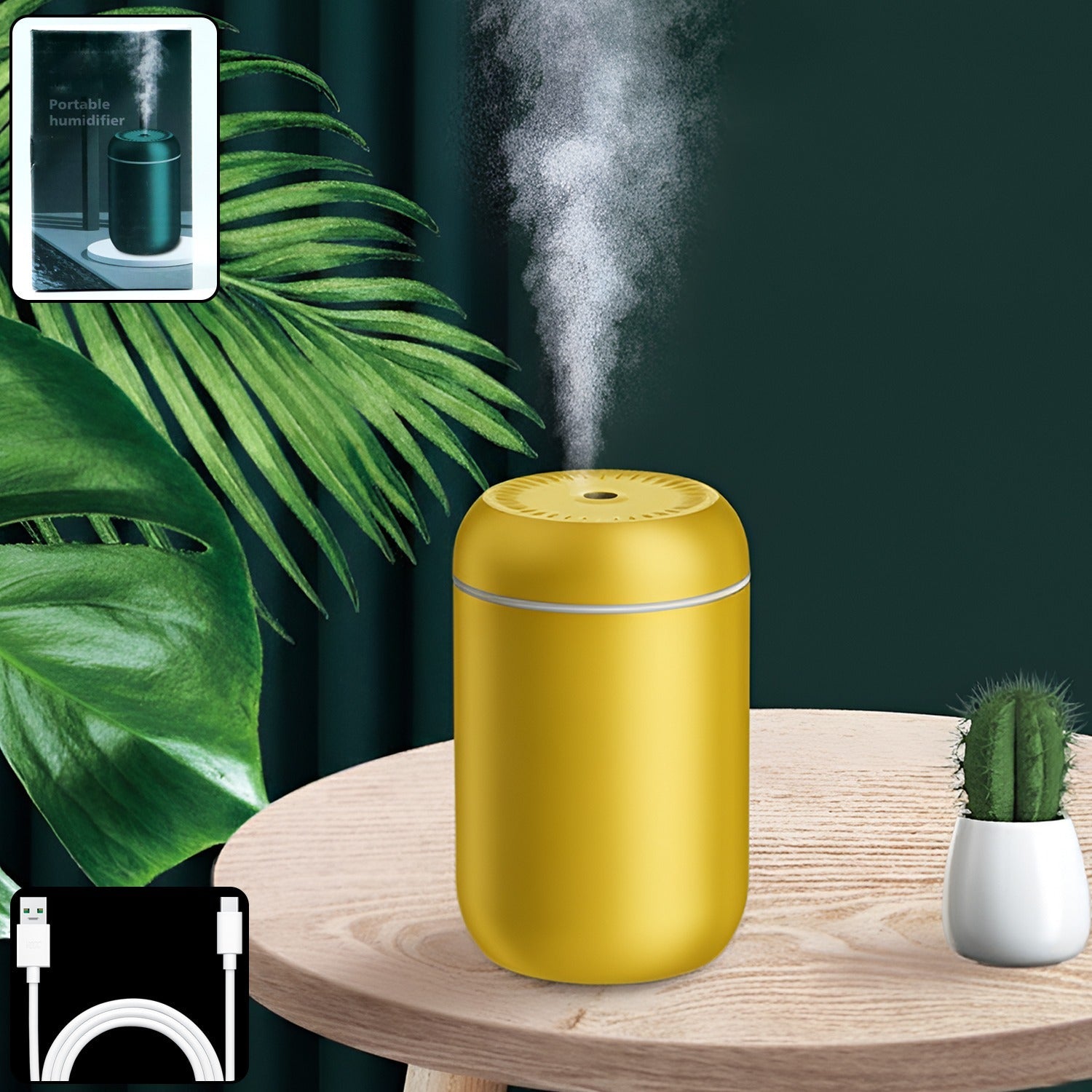 Portable USB mini air humidifier for home and office use