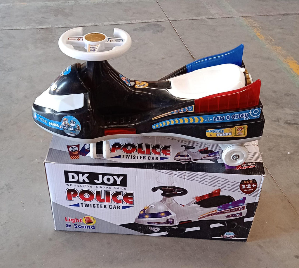 Rear view of Police Ride-On Toy Car showing sturdy build and spacious seating base