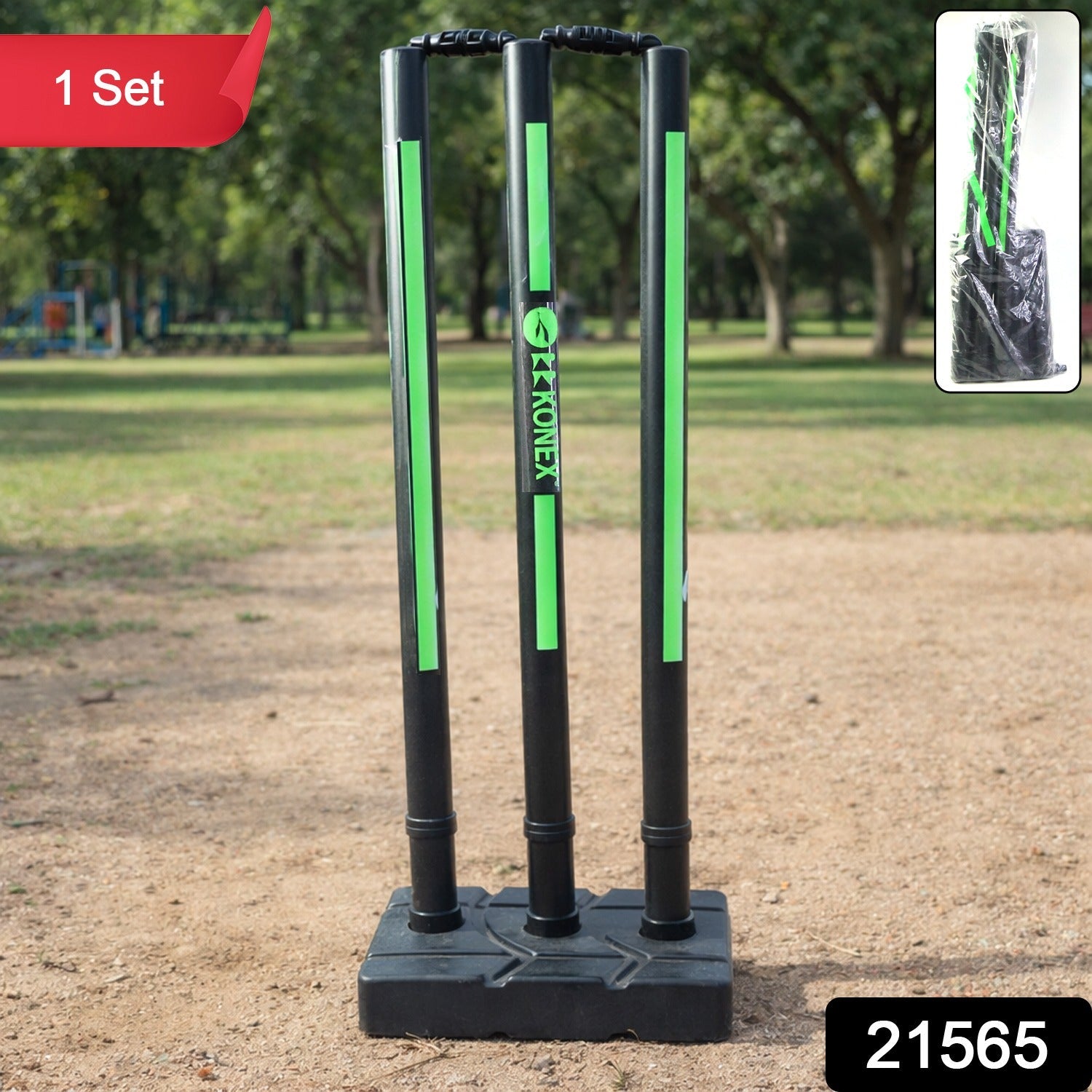 Heavy base cricket stumps ideal for backyard cricket training
