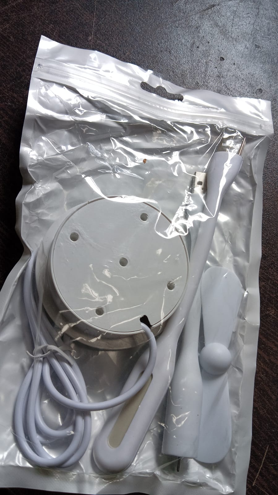 Another angle of the Portable USB Fan and light combo.