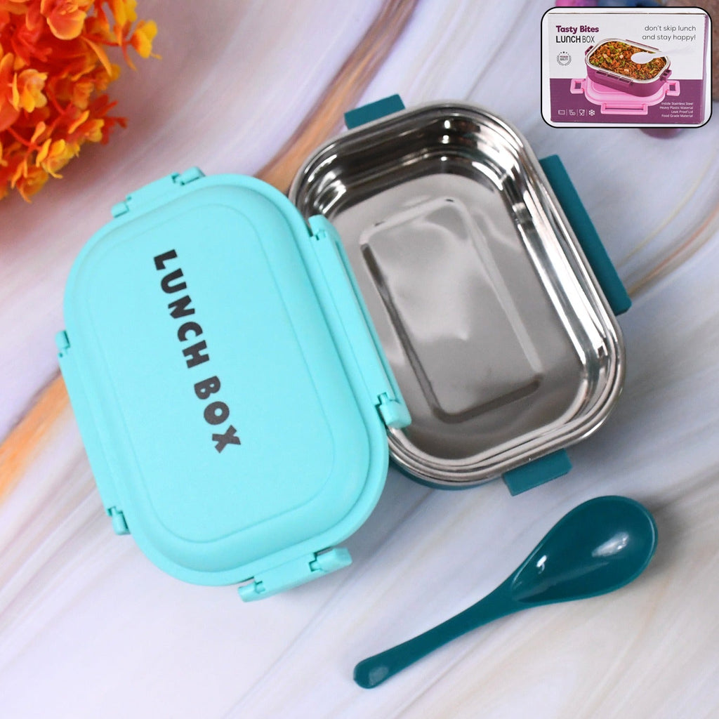 Leakproof insulated stainless steel lunch box set with spoon and fork accessories