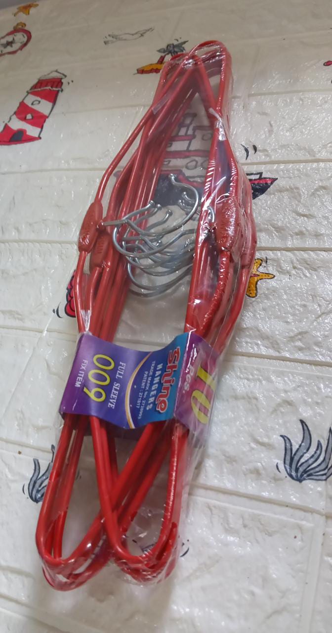 Group of durable stainless steel hangers, ideal for keeping clothes wrinkle-free and organized.