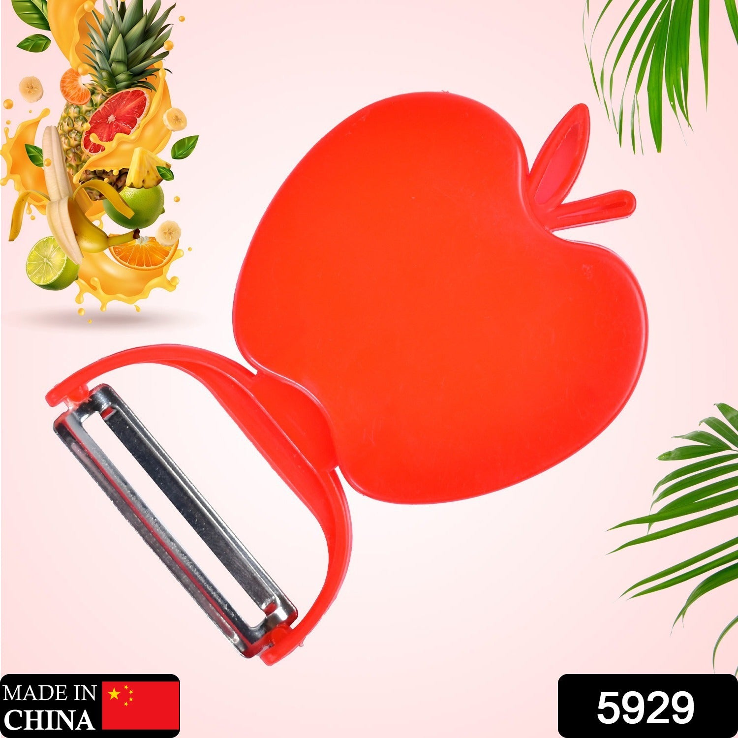 Close-up of the sharp stainless steel blade on the folding vegetable peeler.
