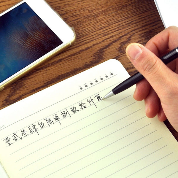 The 3-in-1 stylus pen securely holding a smartphone on its integrated mobile stand.