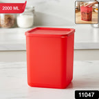 2000 ml rectangular matt finish multi-purpose storage container for pantry