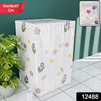 Protective washing machine cover with printed design for top loader