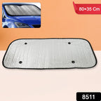 Car interior effectively cooled and protected by the windshield sun shade.