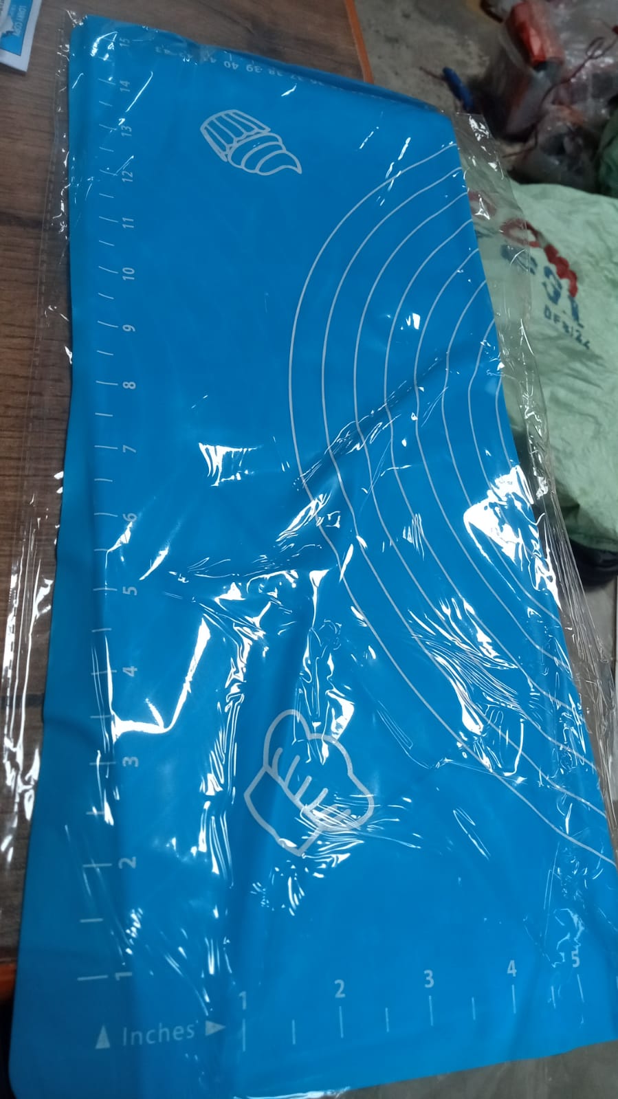 Detailed view of the smooth, non-slip surface texture of the silicone baking mat.