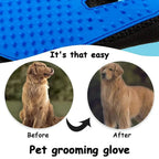 Pet bath massage grooming glove with adjustable wrist strap