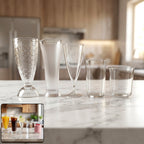 Unique mix pattern unbreakable plastic drinking glass set