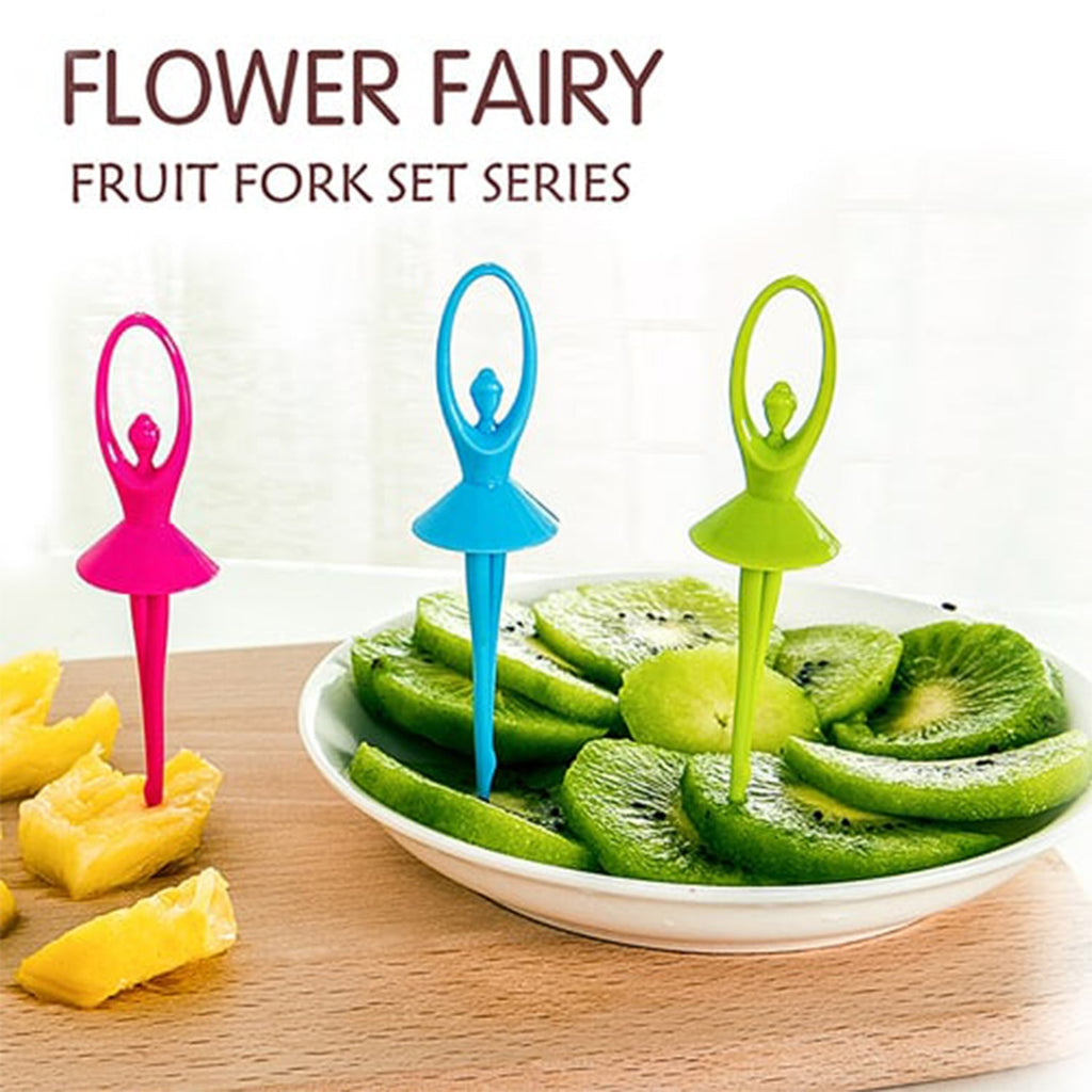 The vibrant food grade ABS forks stored in the charming dancing doll stand.