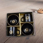 Versatile ceramic drinking mugs from the 4-piece set, ideal for various beverages.