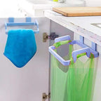 Compact rack holder designed for various plastic garbage bags.