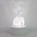 Decorative 3D Illusion LED Night Lamp with illuminated acrylic base