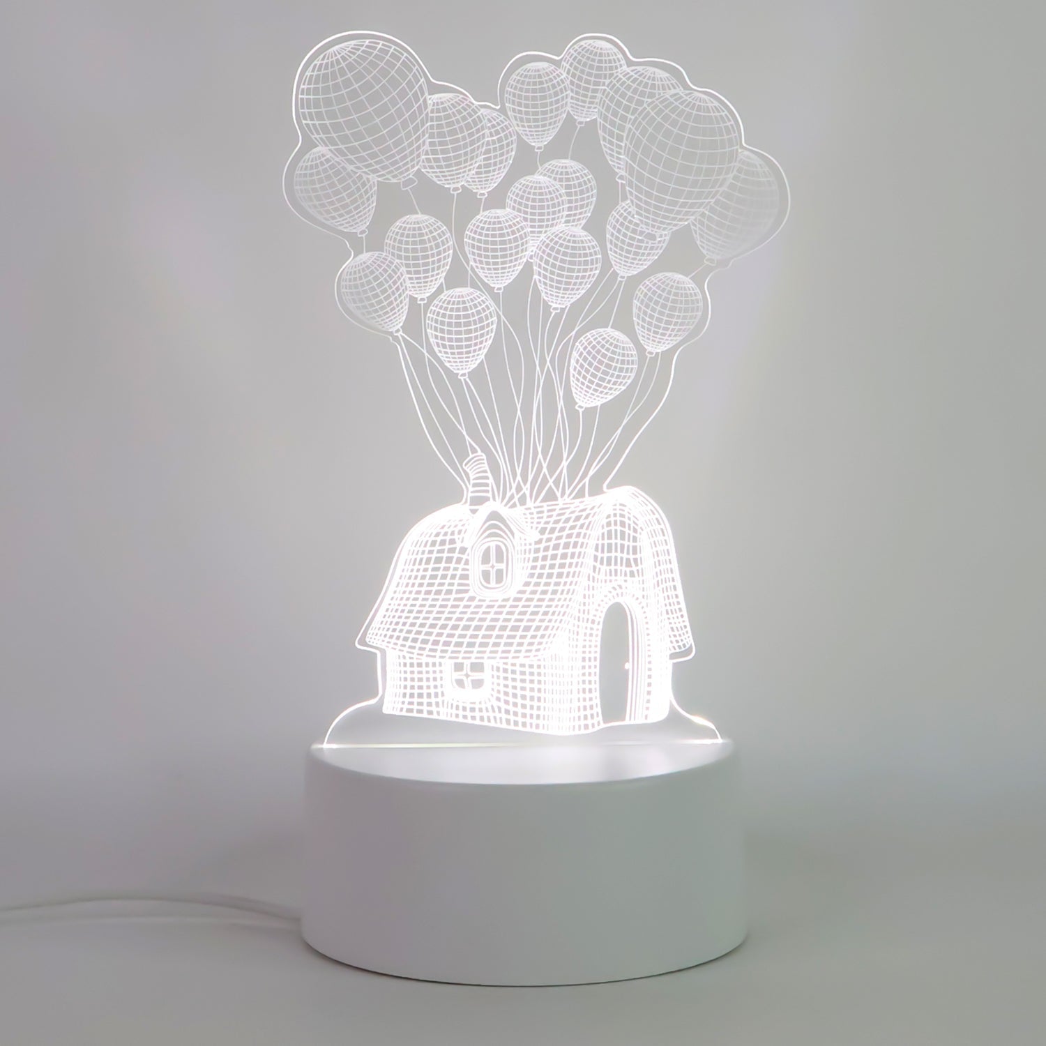 Decorative 3D Illusion LED Night Lamp with illuminated acrylic base