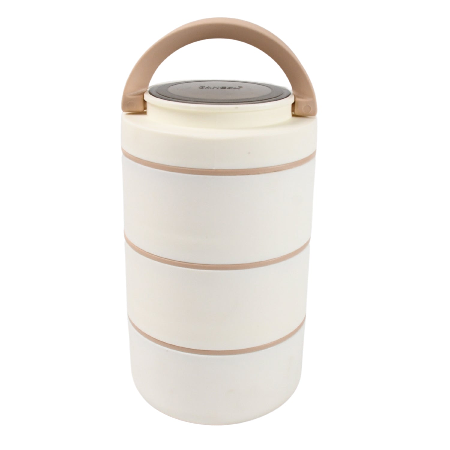 Multiple Ganesh 3-layer stainless steel lunch boxes in various vibrant colors.