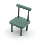 Close-up of the smooth, eco-friendly beech wood finish of the mini chair phone stand.