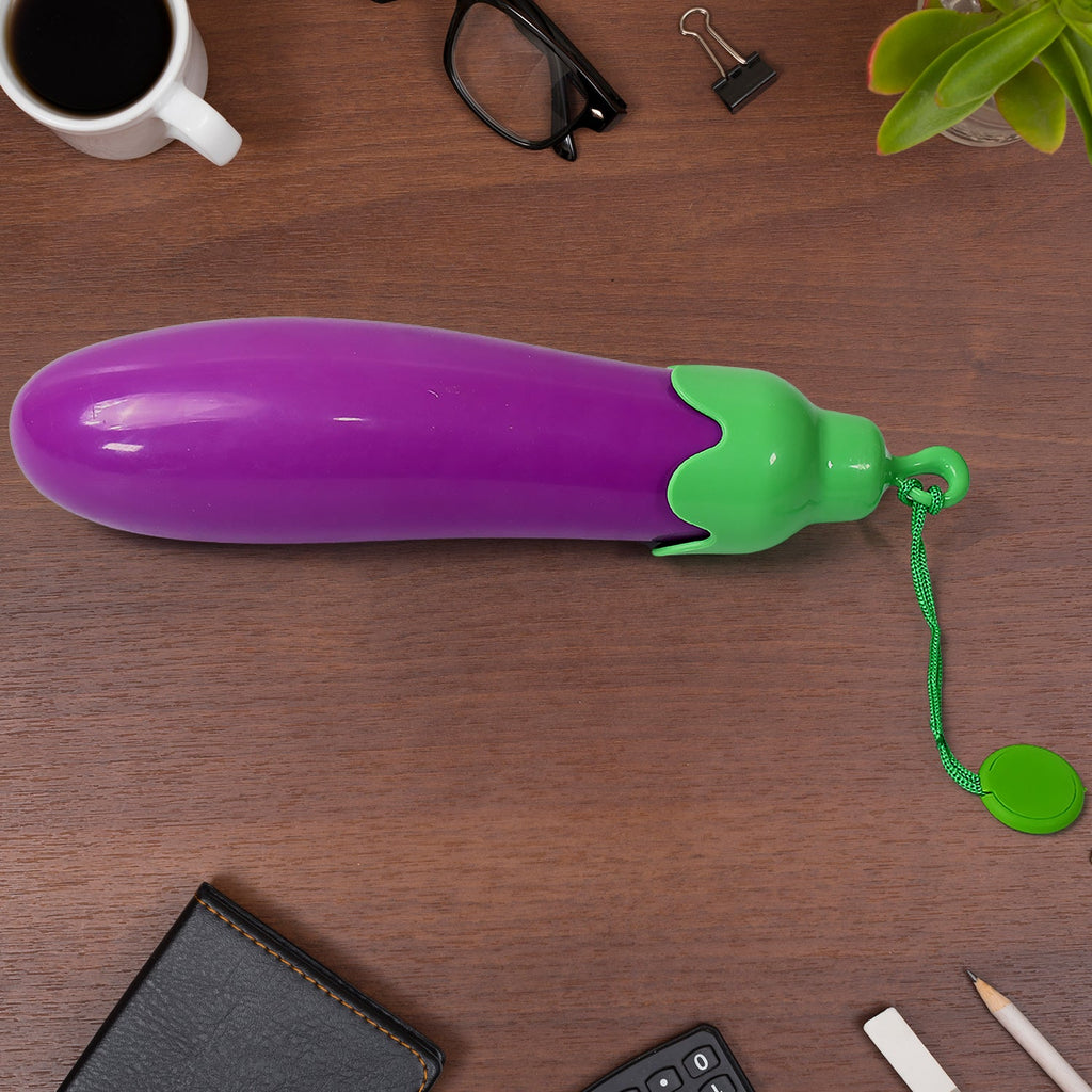 Stylish vegetable design folding umbrella with a sealed plastic case.