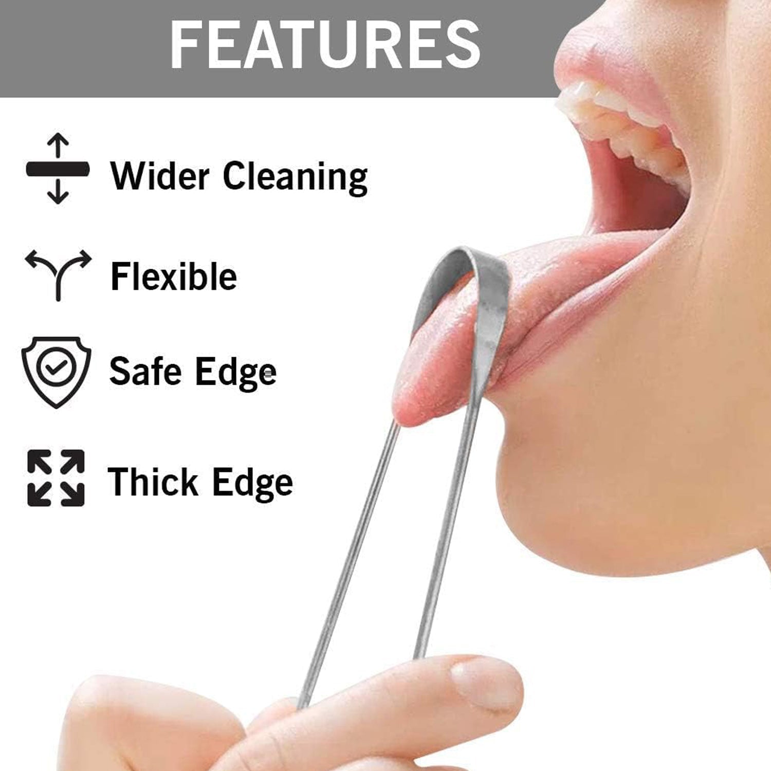MintGuard tongue cleaner alongside a toothbrush and toothpaste for complete oral care.