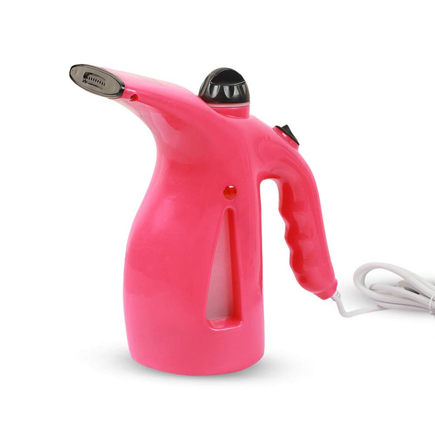 Ergonomic design of the travel-friendly garment steamer held comfortably in hand.