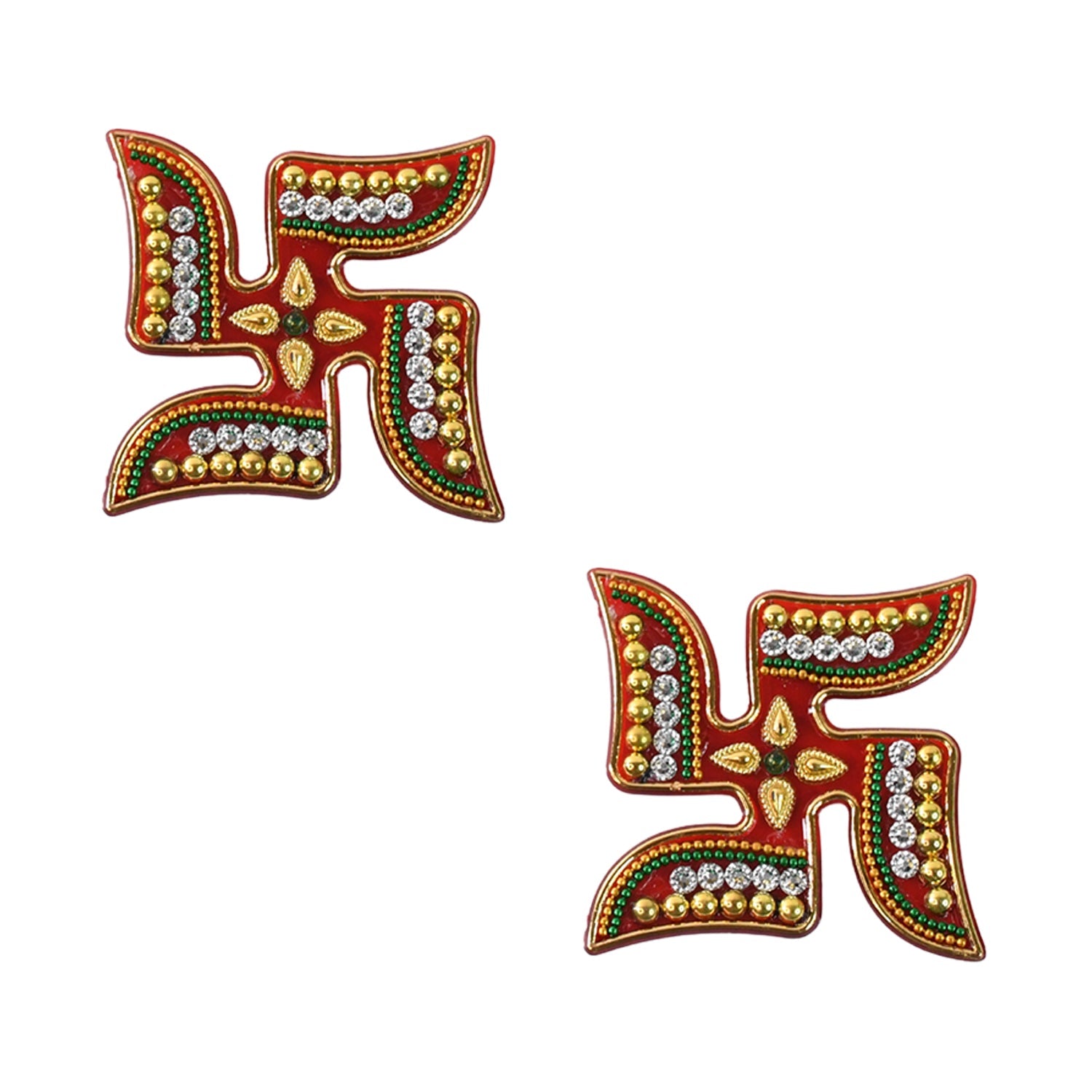 Traditional decorative Swastik acrylic sticker set for home pooja decoration