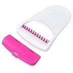 Single disposable body razor with clear protective blade cover for safety