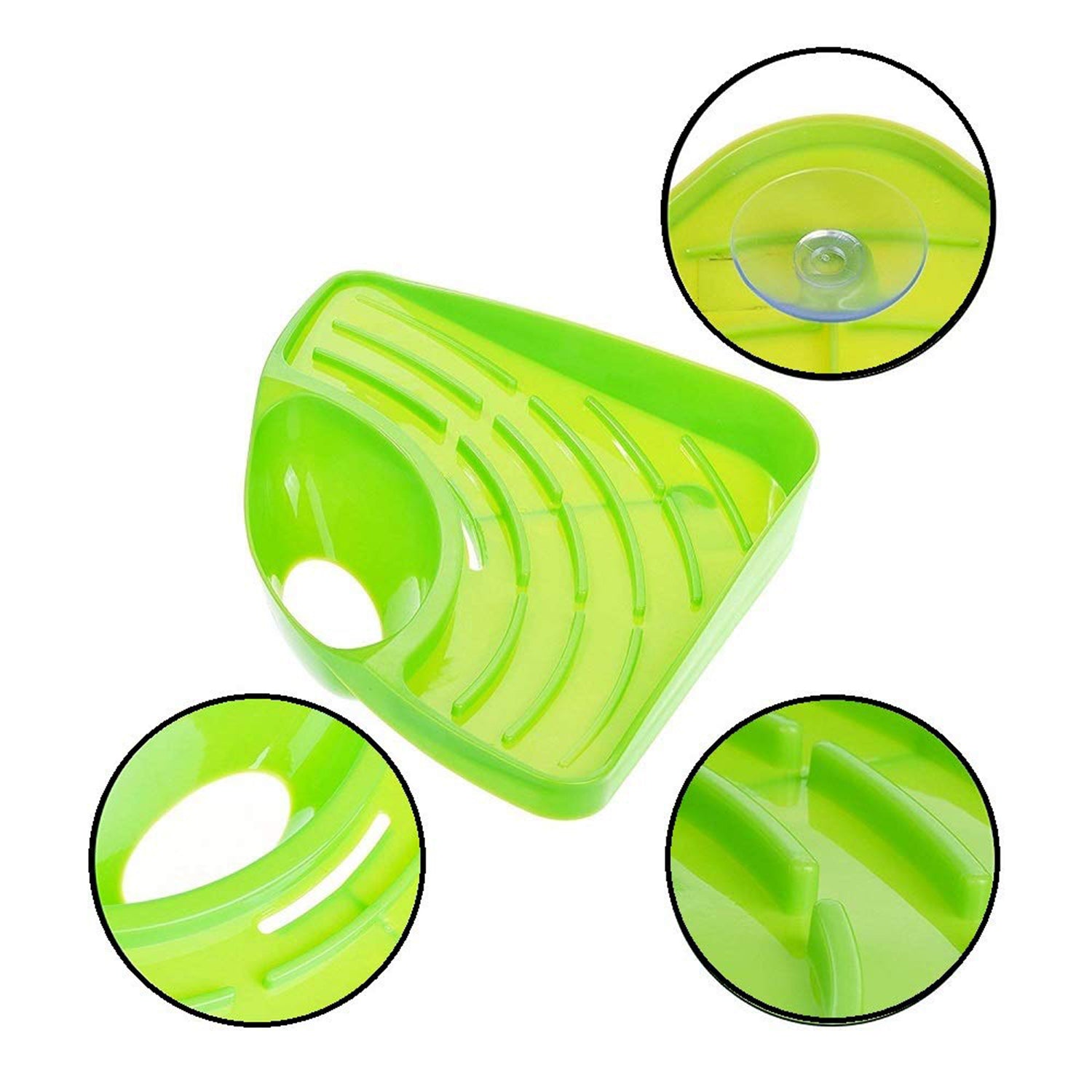Practical sink strainer for effective draining of food waste and keeping sponges dry.