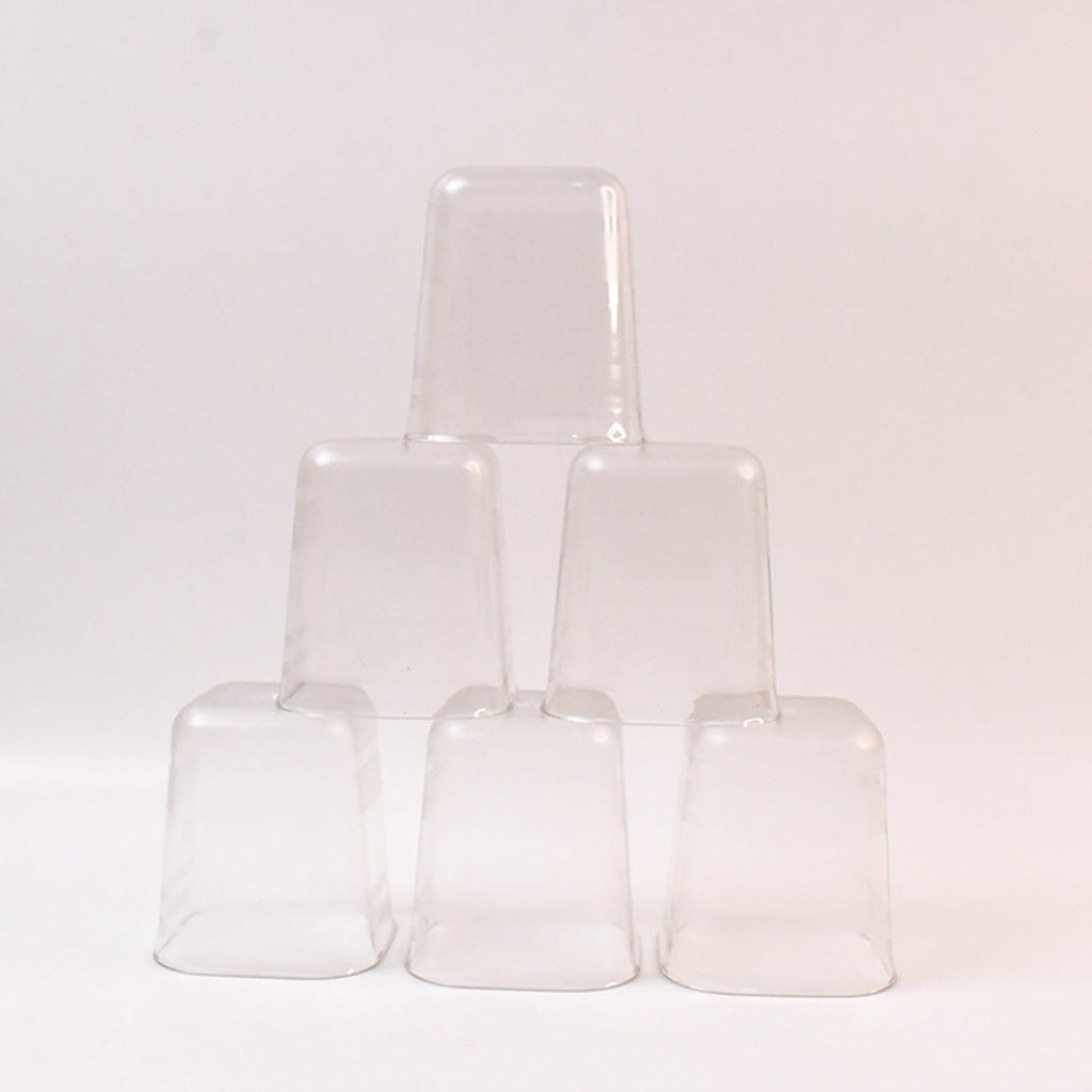 Pure gem styled transparent plastic glass set displayed