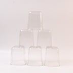 Pure gem styled transparent plastic glass set displayed