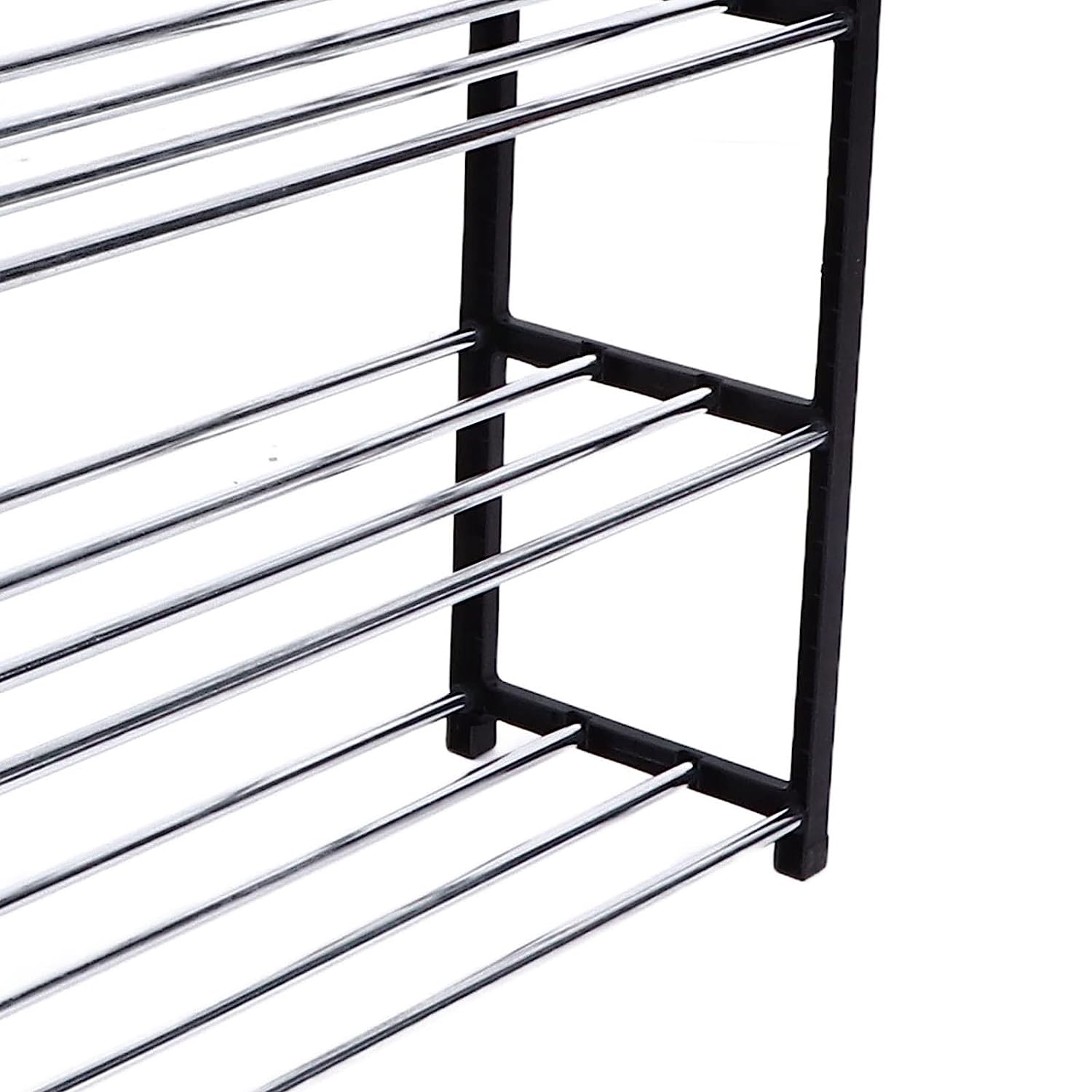 Packaging of the Indo Glow 4 Tier Shoe Rack, indicating easy assembly.