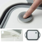 Space-saving 3-in-1 kitchen tool, showing its compact, folded state.