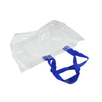 Clear grocery bag with a handle, perfect for daily errands.