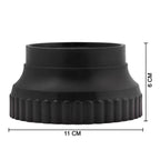 Side profile of a round black plastic leg, designed for stable furniture elevation.
