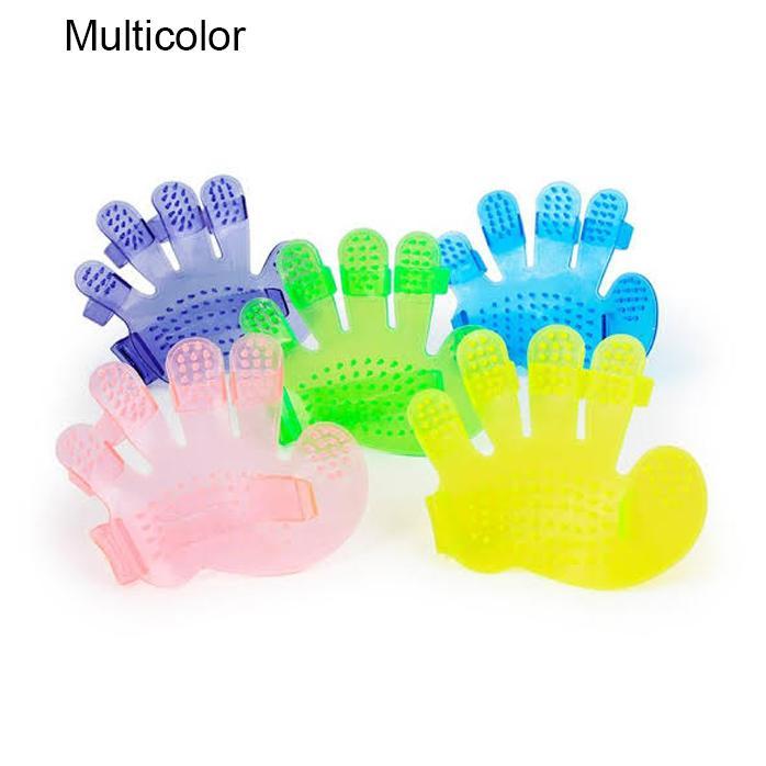 Eco-friendly pet grooming glove in close-up