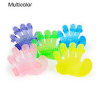 Eco-friendly pet grooming glove in close-up