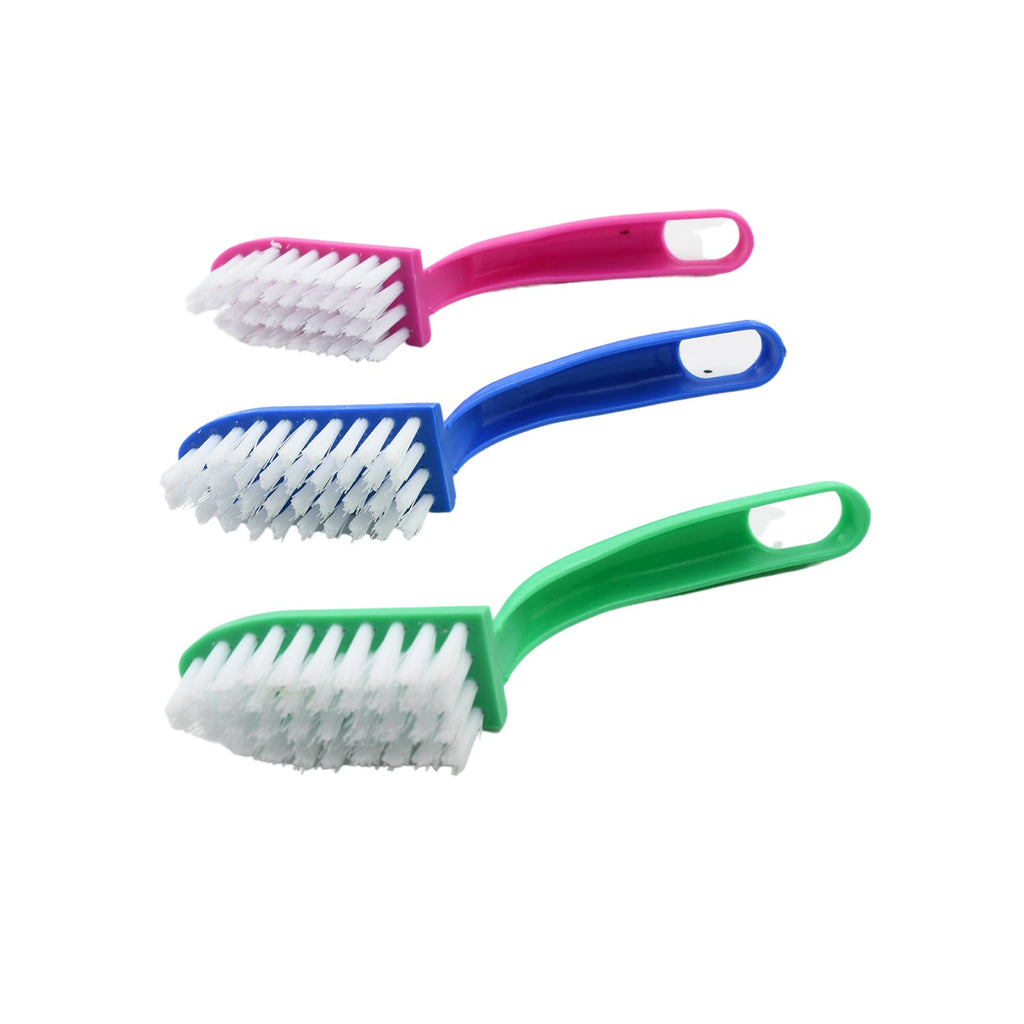Set of kitchen brushes for cleaning fruits, vegetables, and fish.