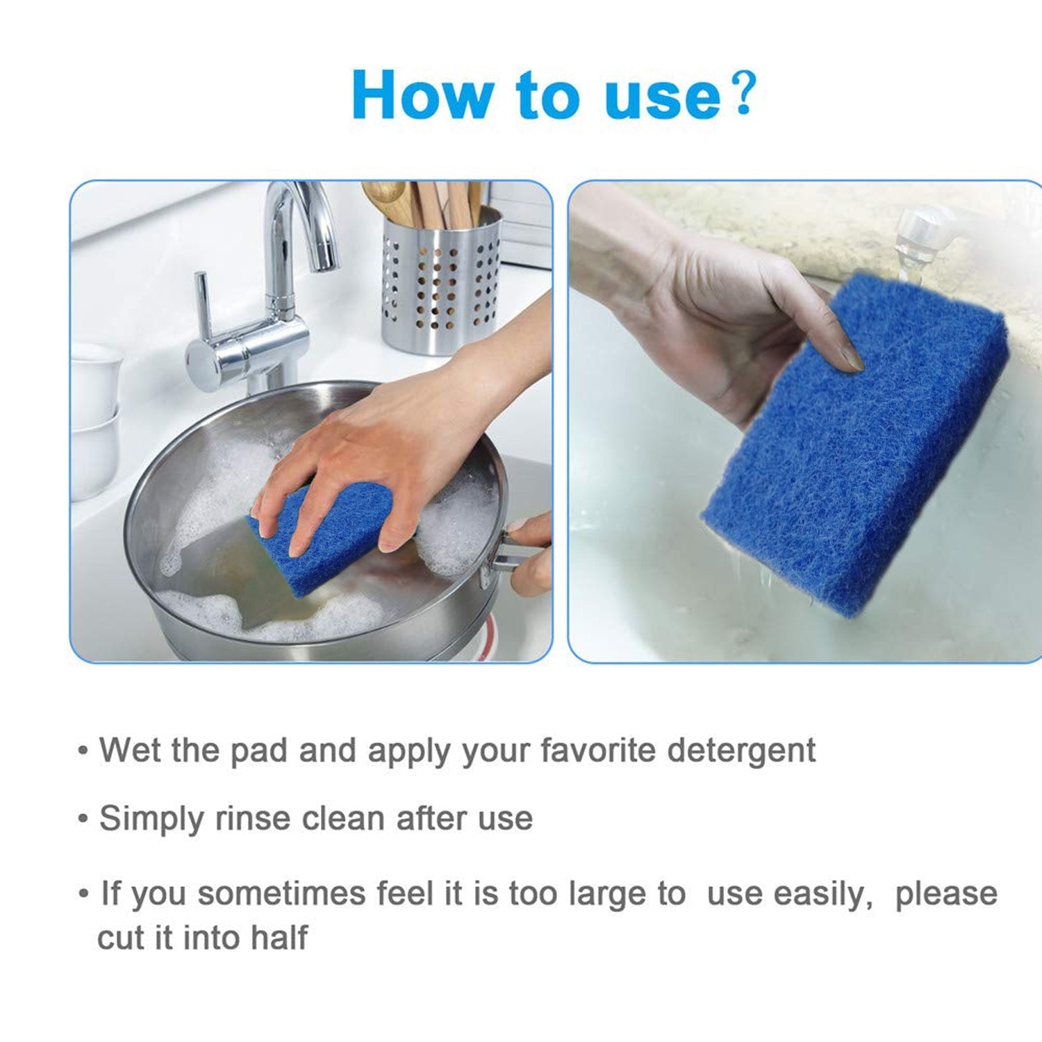 Quickslice non-scratch scrubber pads in a pack of four for versatile cleaning tasks.