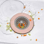 Detailed view of the silicone kitchen sink strainer basket's construction.