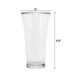 Full set of 6 plastic juicy glasses, highlighting their unbreakable quality.