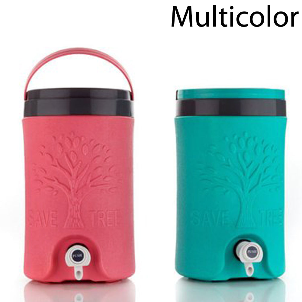Detailed view of the elegant embossed tree design on the large capacity water jug.