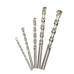 An arrangement of the multicolor metal drill bits, a 5-piece set for precision work.