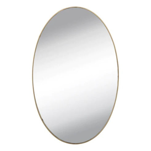 Self-adhesive frameless oval mirror sticker positioned above a dresser, perfect for dressing.