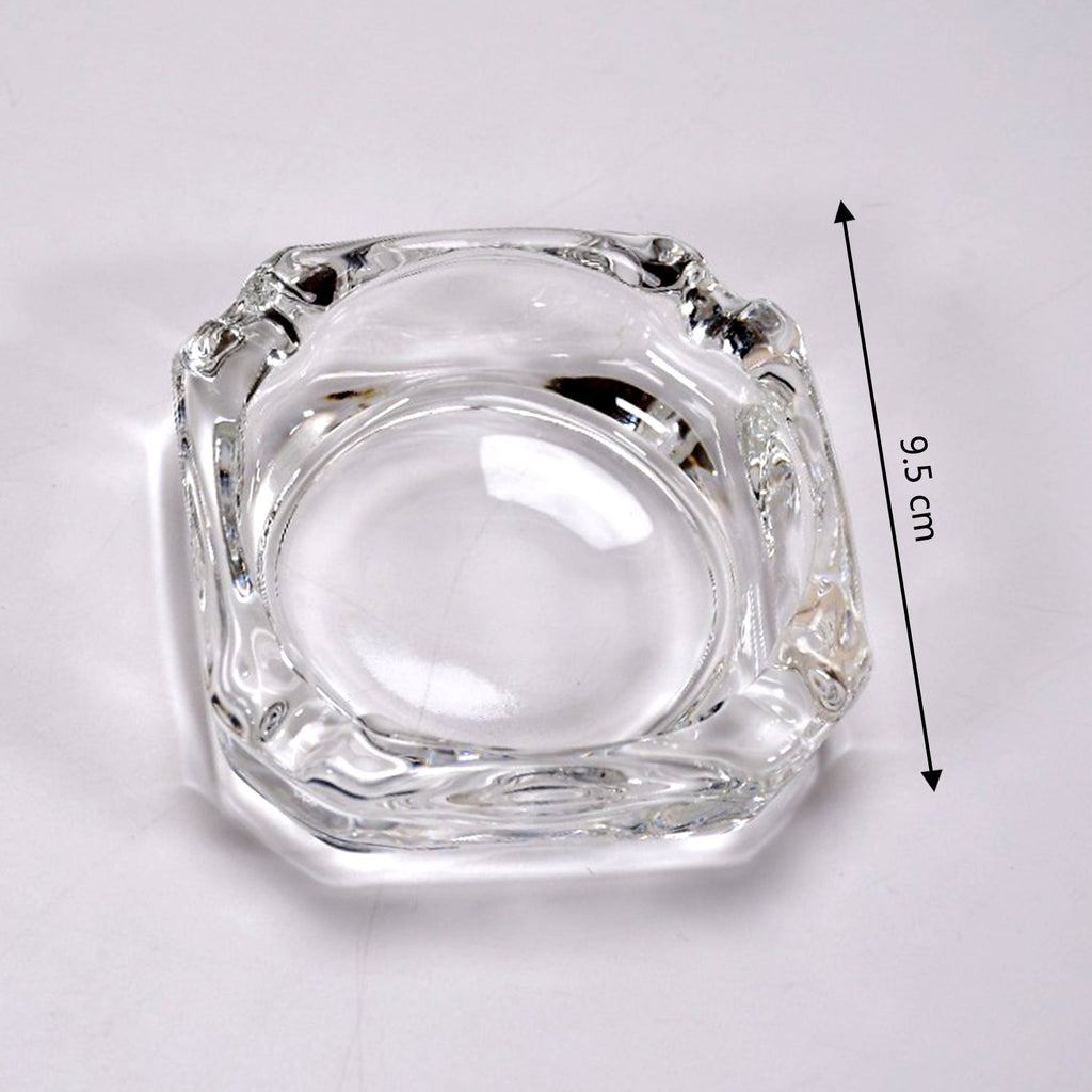 Elegant crystal ashtray enhancing the aesthetic of a living room.
