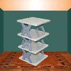 Foldable shoe rack perfectly situated in a modern entryway, showcasing practical storage.