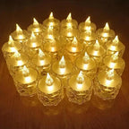 A set of Flameless LED Tealight Candles arranged for festive decor.