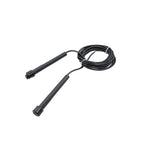 Close-up of the comfortable PVC handle on the fitness jump rope.