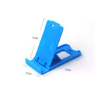 Space-saving portable mobile phone stand with foldable design.