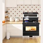 Hand applying a DIY peel and stick tile sticker to a smooth wall surface.