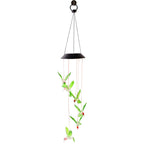 Color-changing solar hummingbird light used as outdoor decoration